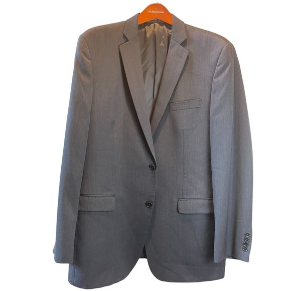 Dkny Mens Blazer Suit Jacket 100% Wool Single Breasted Long Sleeve Blue Size 46L - Picture 1 of 7